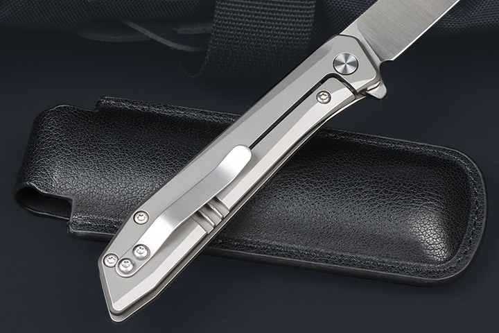 JJ028C D2 blade Titanium handle fast opening folding knife UD407672